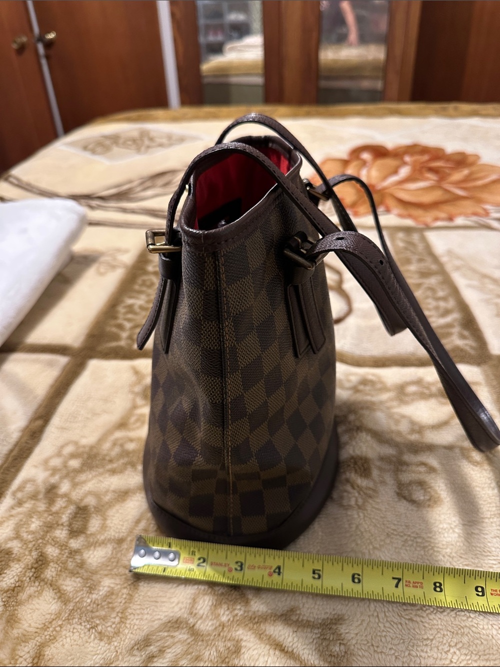 Authentic Louis Vuitton Damien Ebene bucket Marais with Red Interior - Picture 16 of 16